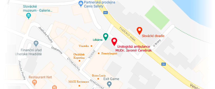 Mapa - Budova Urologie UH hradiště
